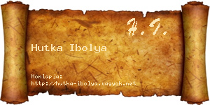 Hutka Ibolya névjegykártya